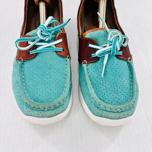 Clarks blue brown Women's Loafers size 8M